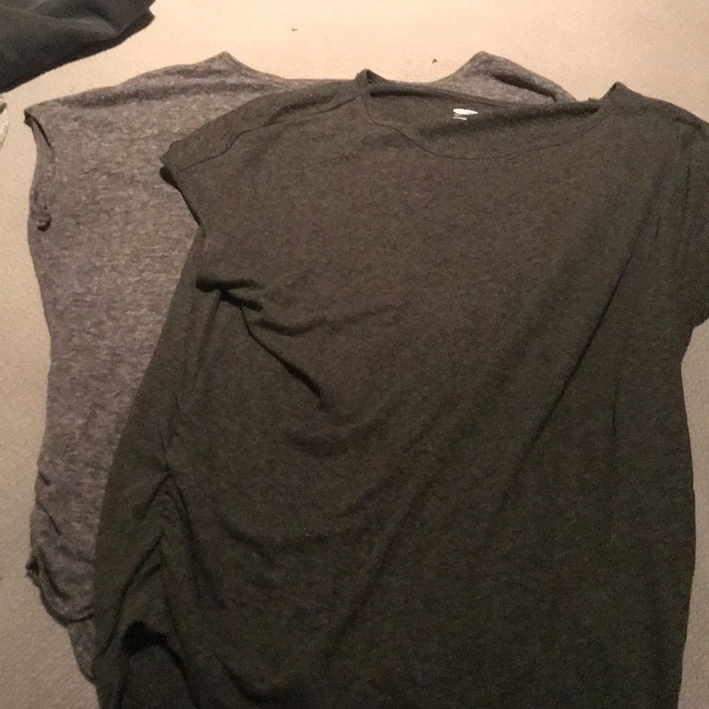 Gray and Green Maternity Shirts